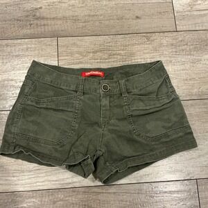 Y2K Unionbay Olive Green Snake Embossed Utility Shorts Size 7
